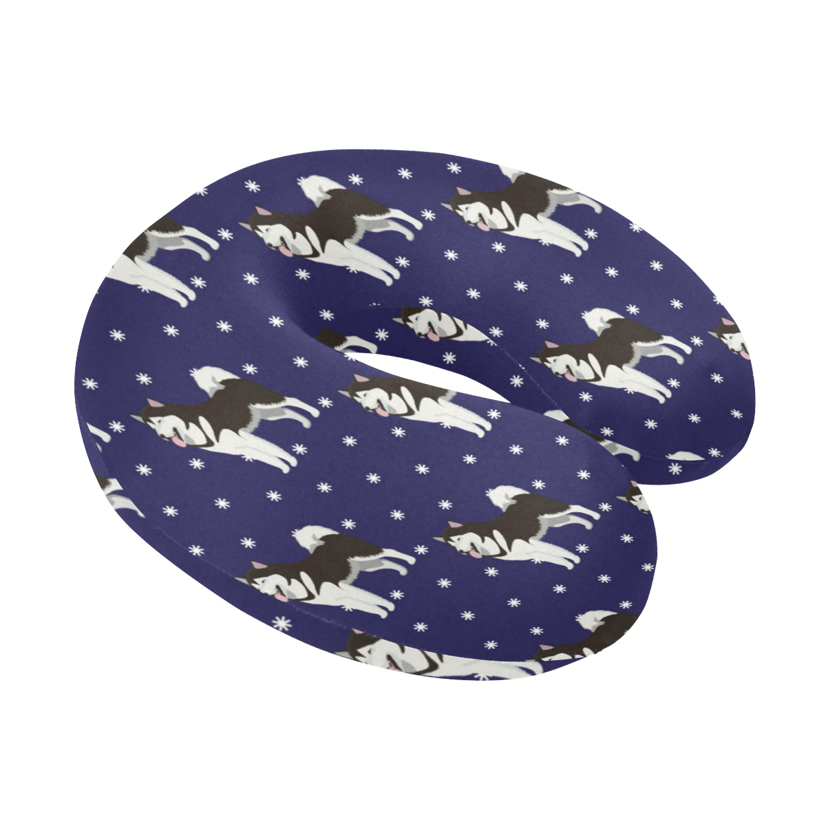 Alaskan Malamute Pattern Print Design 04 U-Shaped Travel Neck Pillow