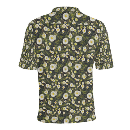 Daisy Pattern Print Design 03 Men Polo Shirt