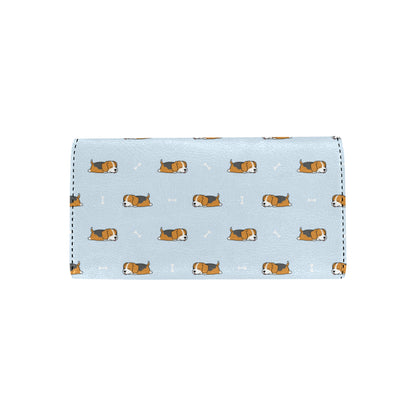 Beagle Pattern Print Design 06 Women's Trifold Wallet