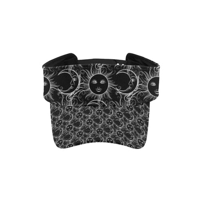 Sun Moon White Design Themed Print Unisex Sun Visor