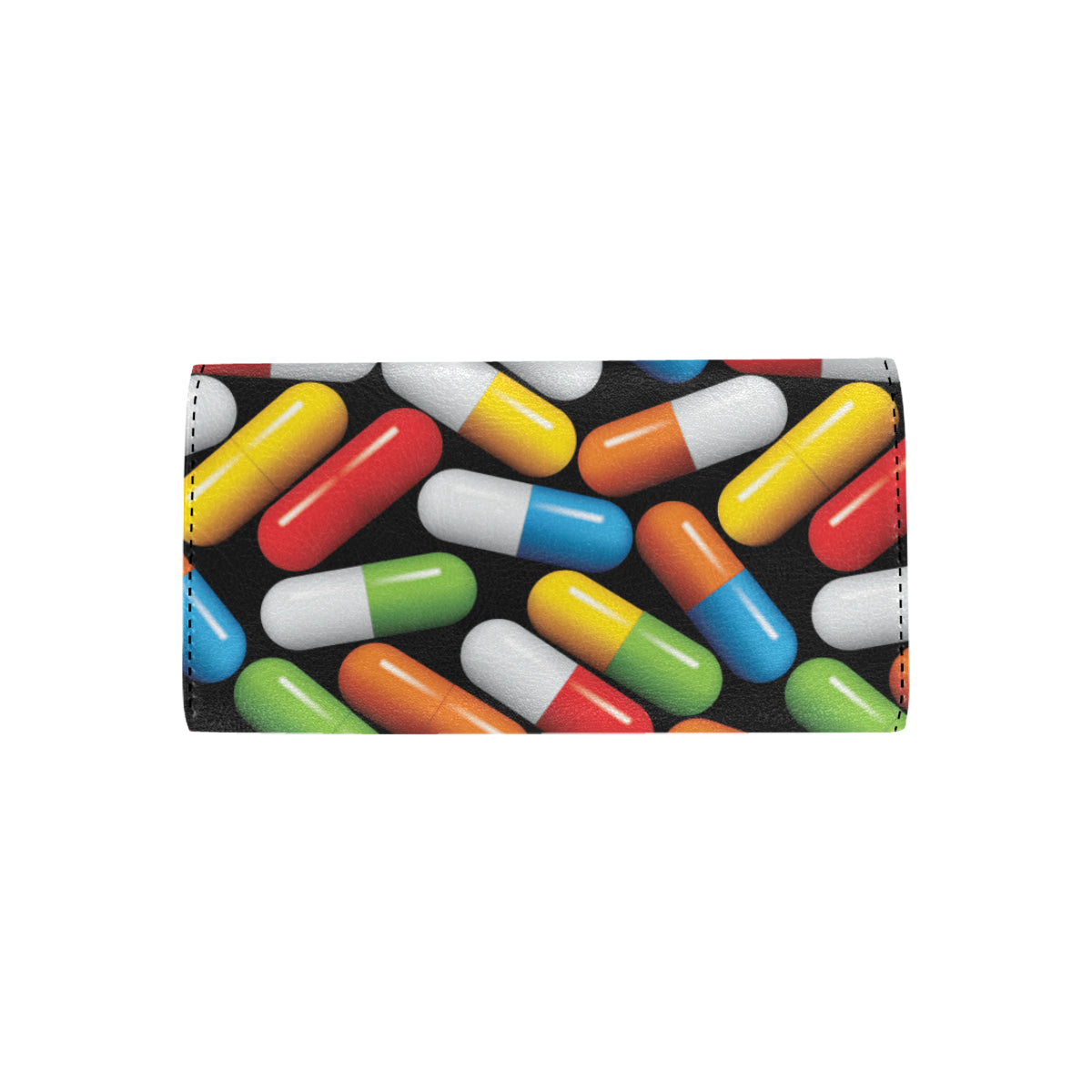 Pill Pattern Print Design A02 Women's Trifold Wallet