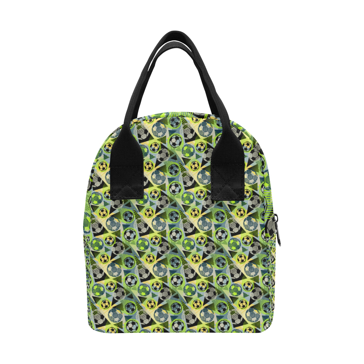 Soccer Ball Themed Print Pattern Insulated Lunch Bag
