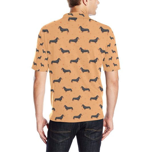 Dachshund Draw Print Pattern Men Polo Shirt