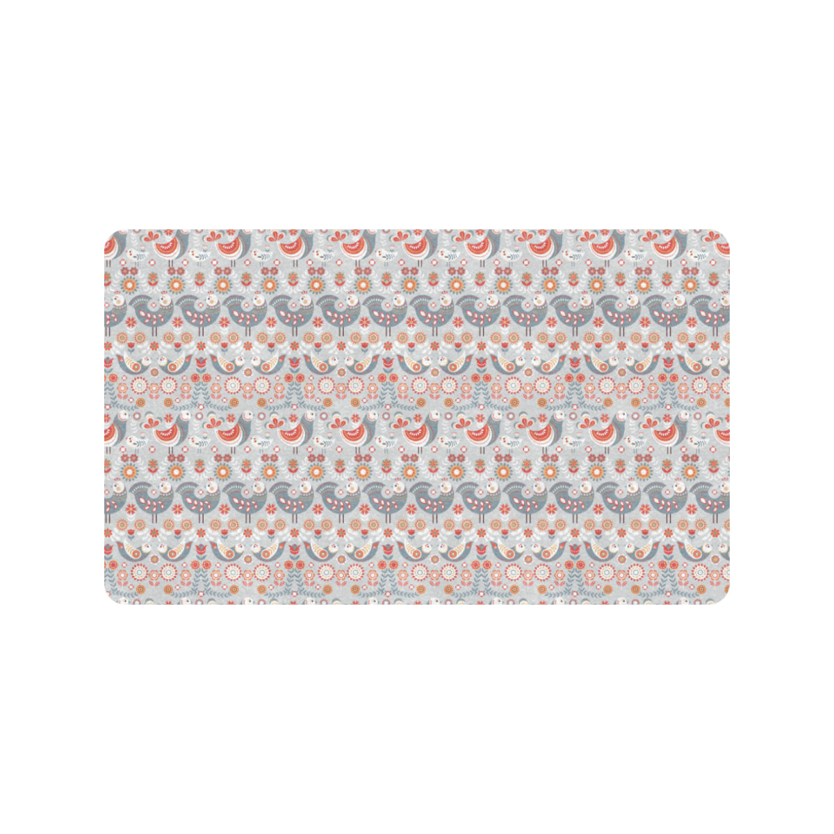 Swedish Nordic Design Print Rubber Doormat