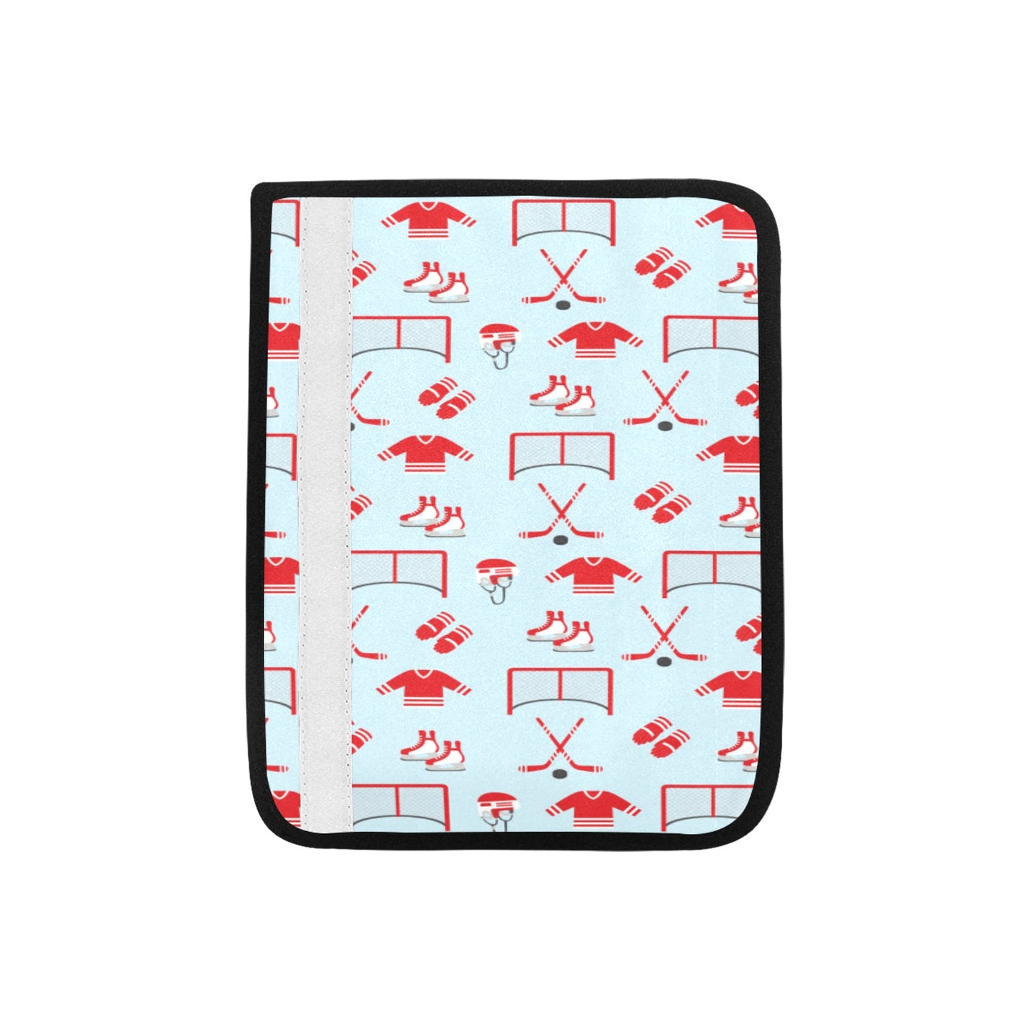 Hockey Red Equipment Print Design LKS305 Car Seat Belt Cover