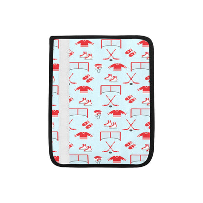 Hockey Red Equipment Print Design LKS305 Car Seat Belt Cover