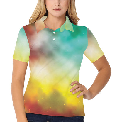 Nebula Pattern Print Design A04 Women's Polo Shirt