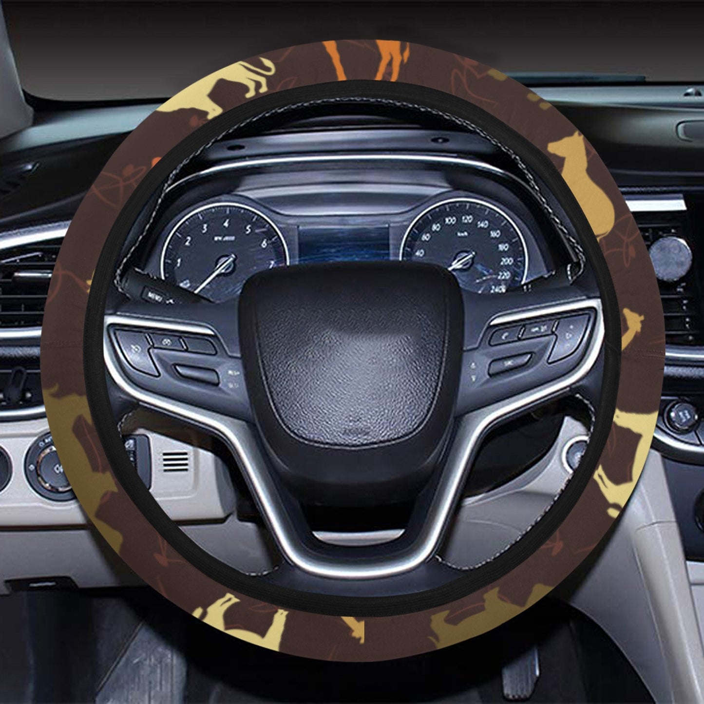 Safari Animal Print Design LKS301 Steering Wheel Cover with Elastic Edge