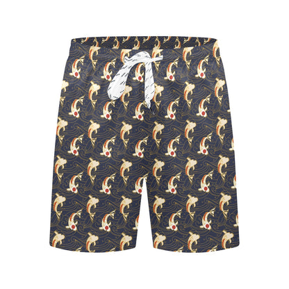 Koi Carp Japanese Design Themed Print Men's Swim Trunks Beach Shorts