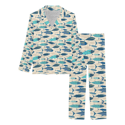 Tuna Fish Print Design LKS302 Women's Long Pajama Set