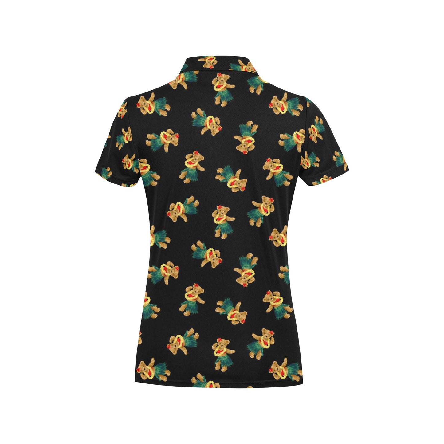 Hula Bear Pattern Print Design 06 Women's Polo Shirt