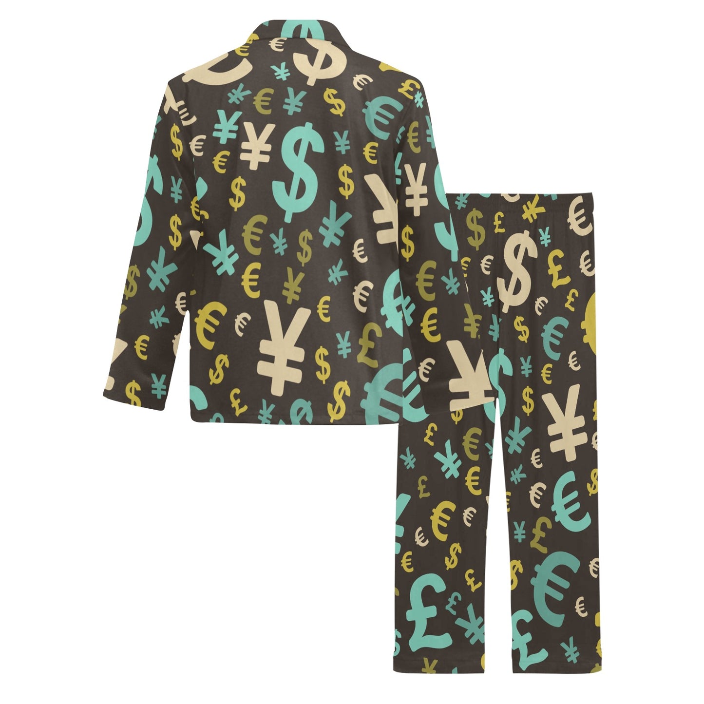 Money Pattern Print Design 01 Men's Long Pajama Set