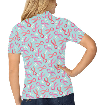 Breast cancer Pattern Print Design 03 Women's Polo Shirt