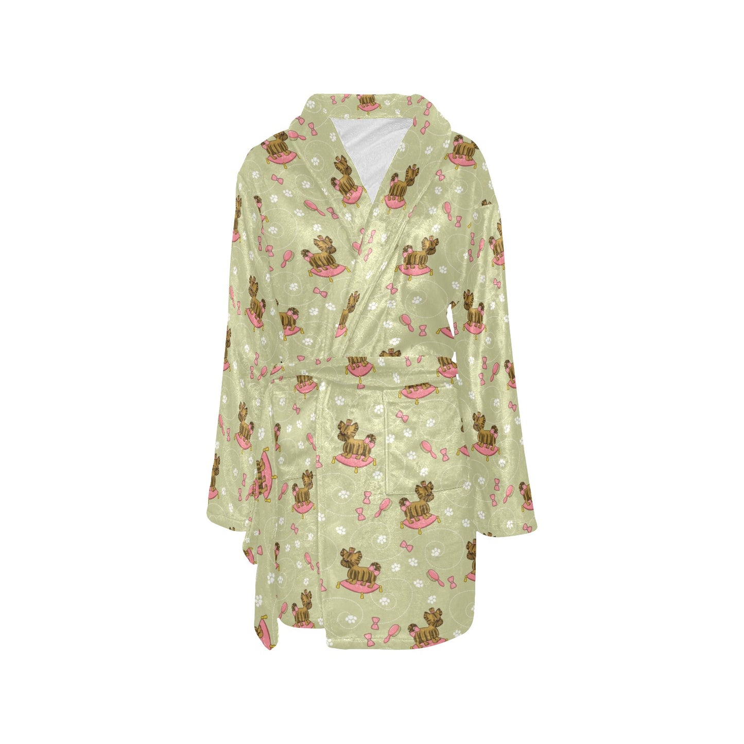 Yorkshire Cute Terriers Print Design LKS301 Women's Fleece Robe