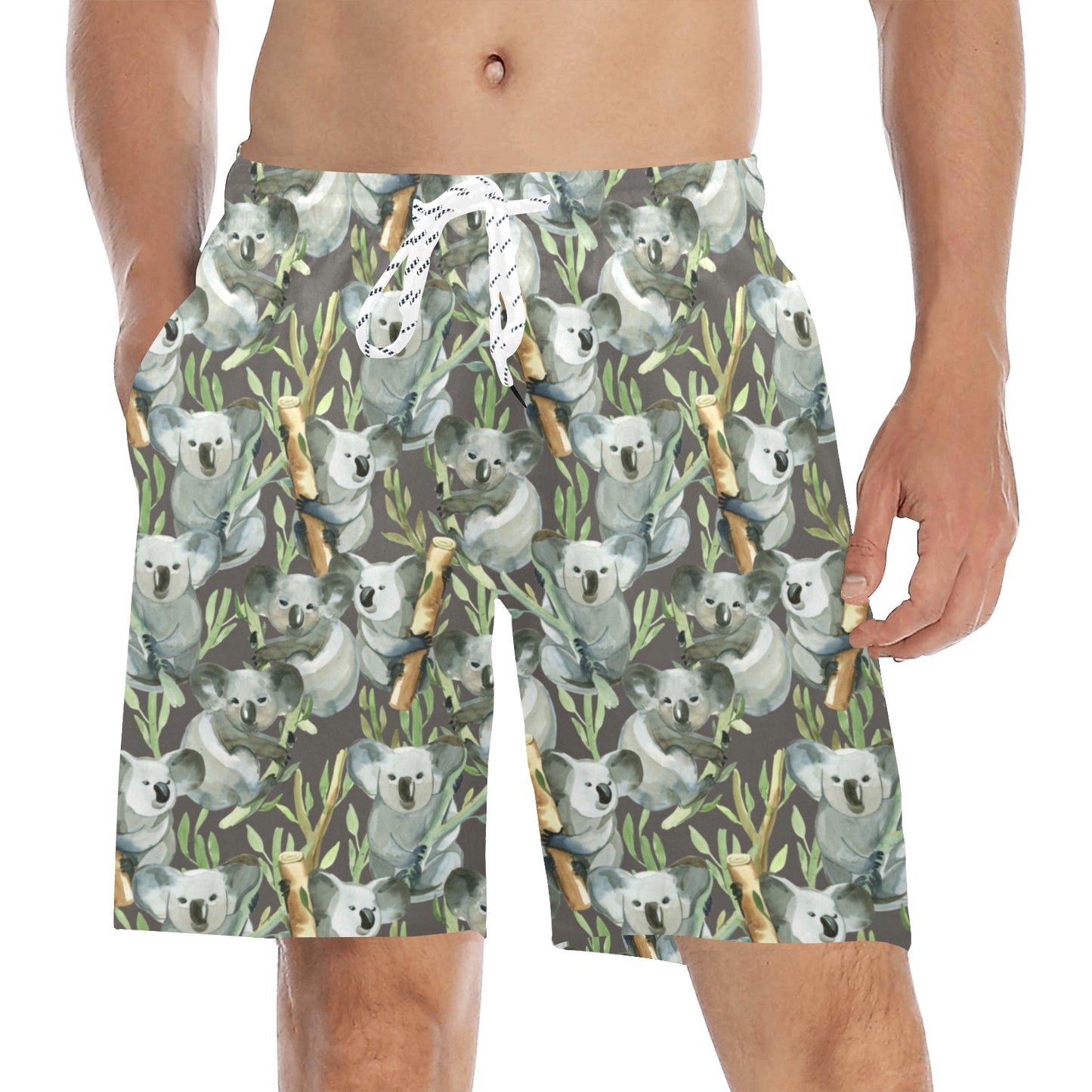 Koala Pattern Design Print Men's Swim Trunks Beach Shorts