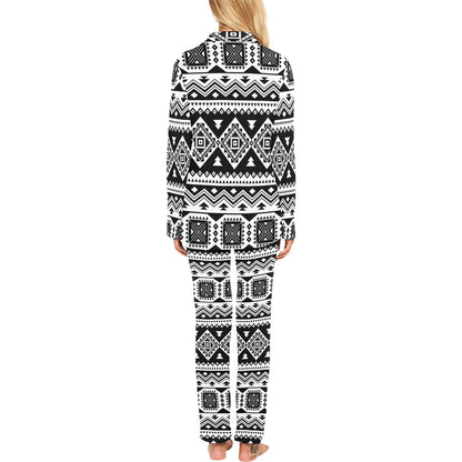 Aztec Pattern Print Design 08 Women's Long Pajama Set