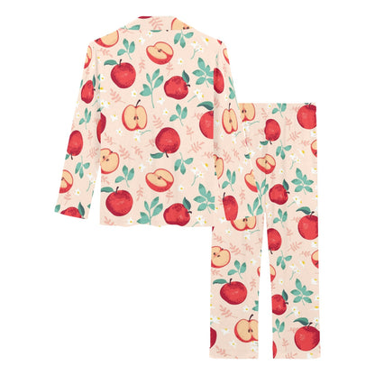 Apple Pattern Print Design AP06 Women's Long Pajama Set