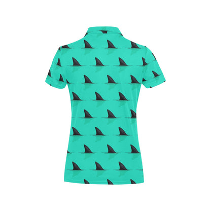 Shark Fin Pattern Women's Polo Shirt