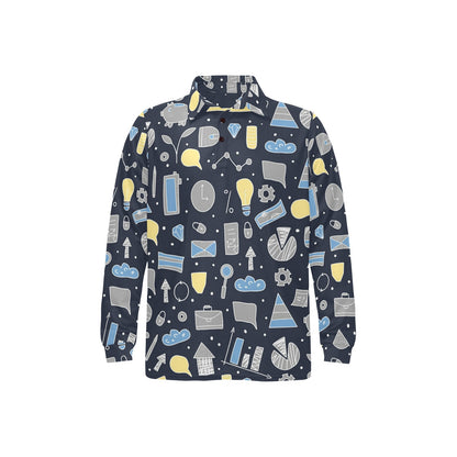 Accounting Financial Pattern Print Design 04 Long Sleeve Polo Shirt For Men's
