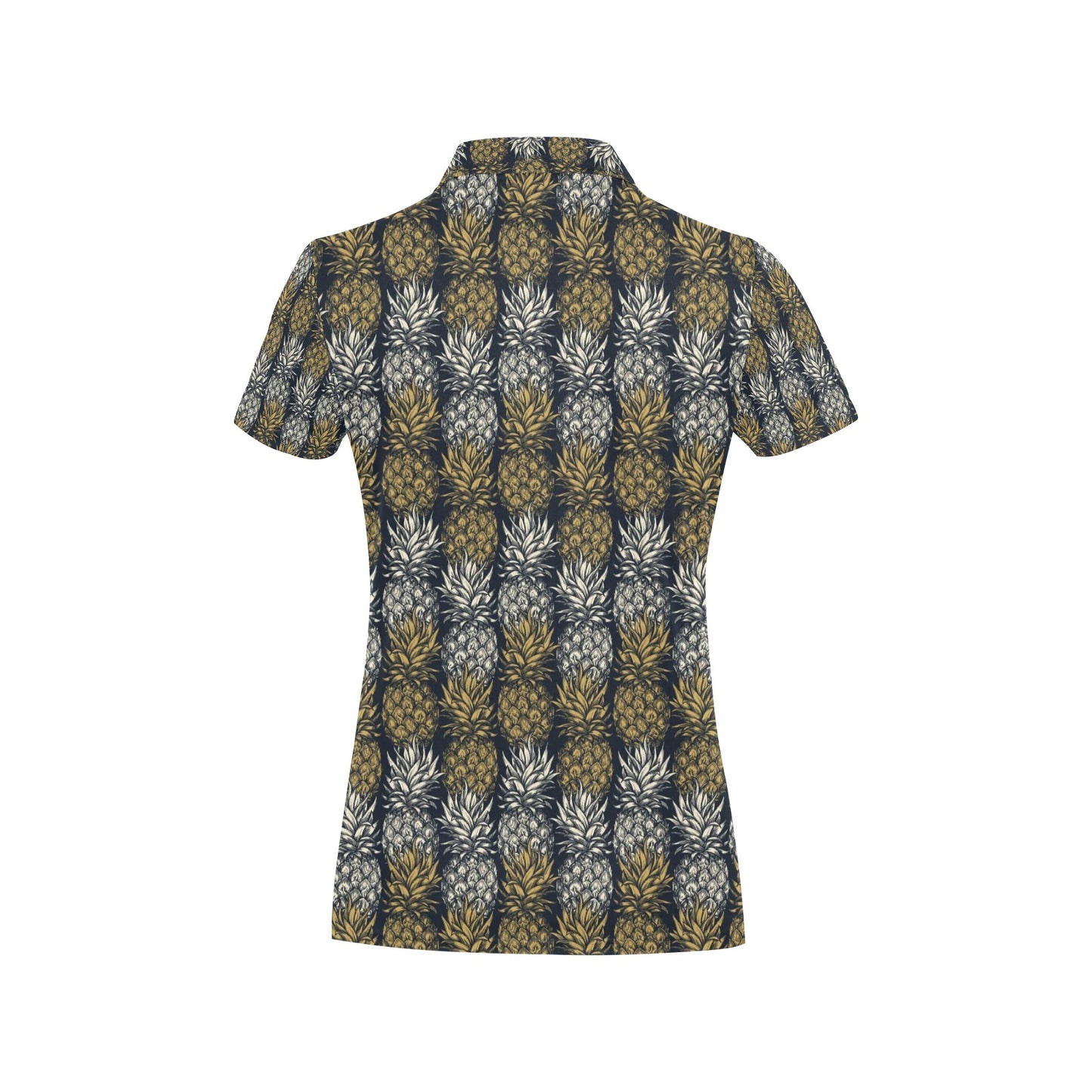 Pineapple Print Design Pattern Women's Polo Shirt