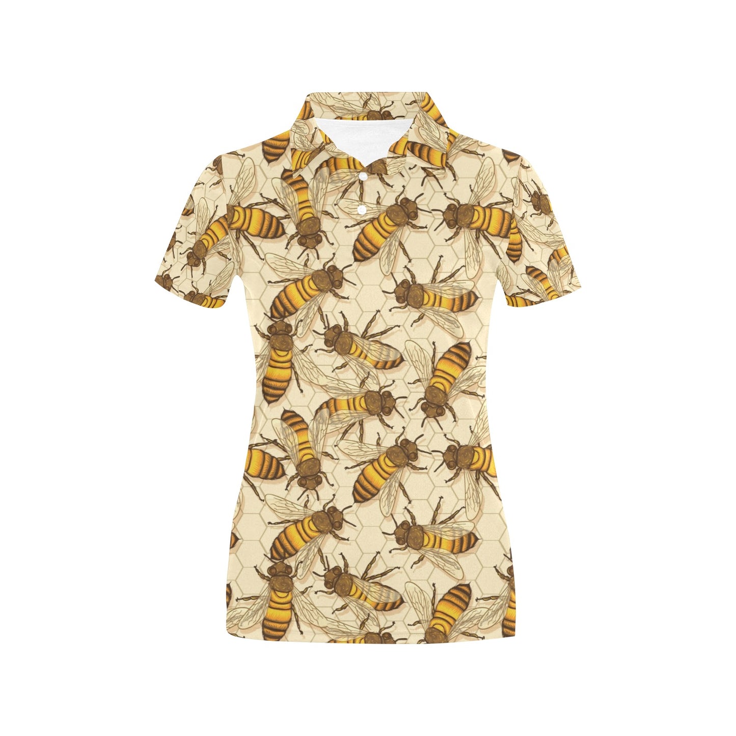 Bee Pattern Print Design BEE05 Women's Polo Shirt