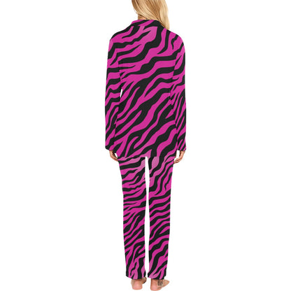 Pink Zebra Women's Long Pajama Set