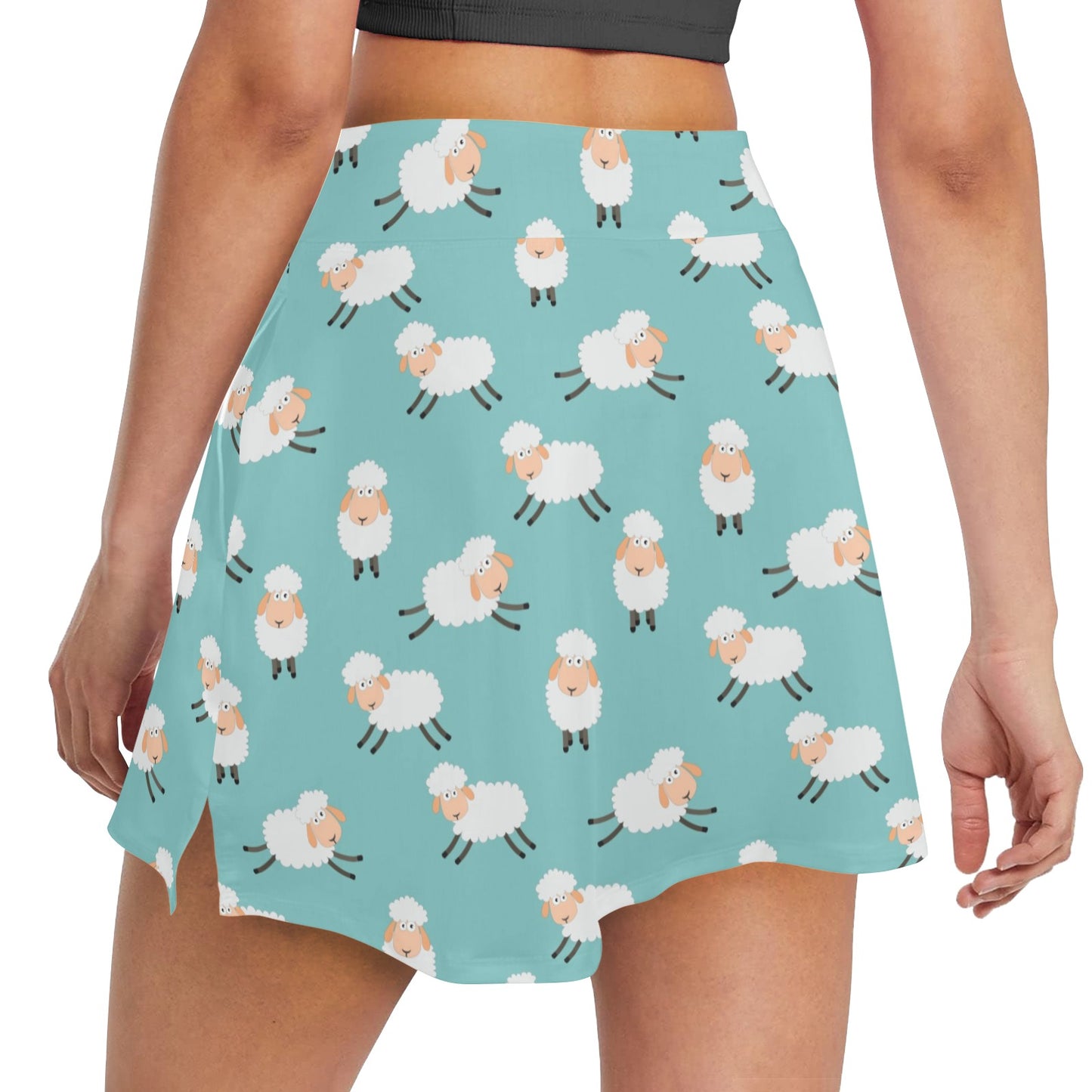 Sheep Print Design LKS406 17" Golf & Pickleball Skort with Pockets