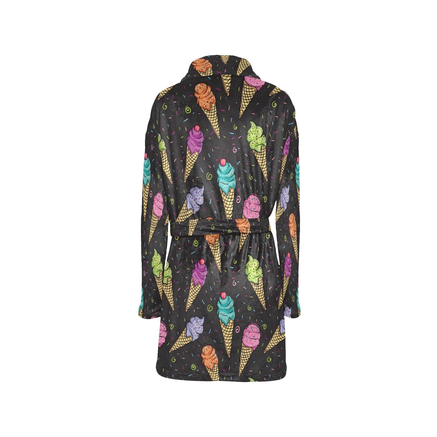 Ice Cream Pattern Print Design IC06 Women's Fleece Robe