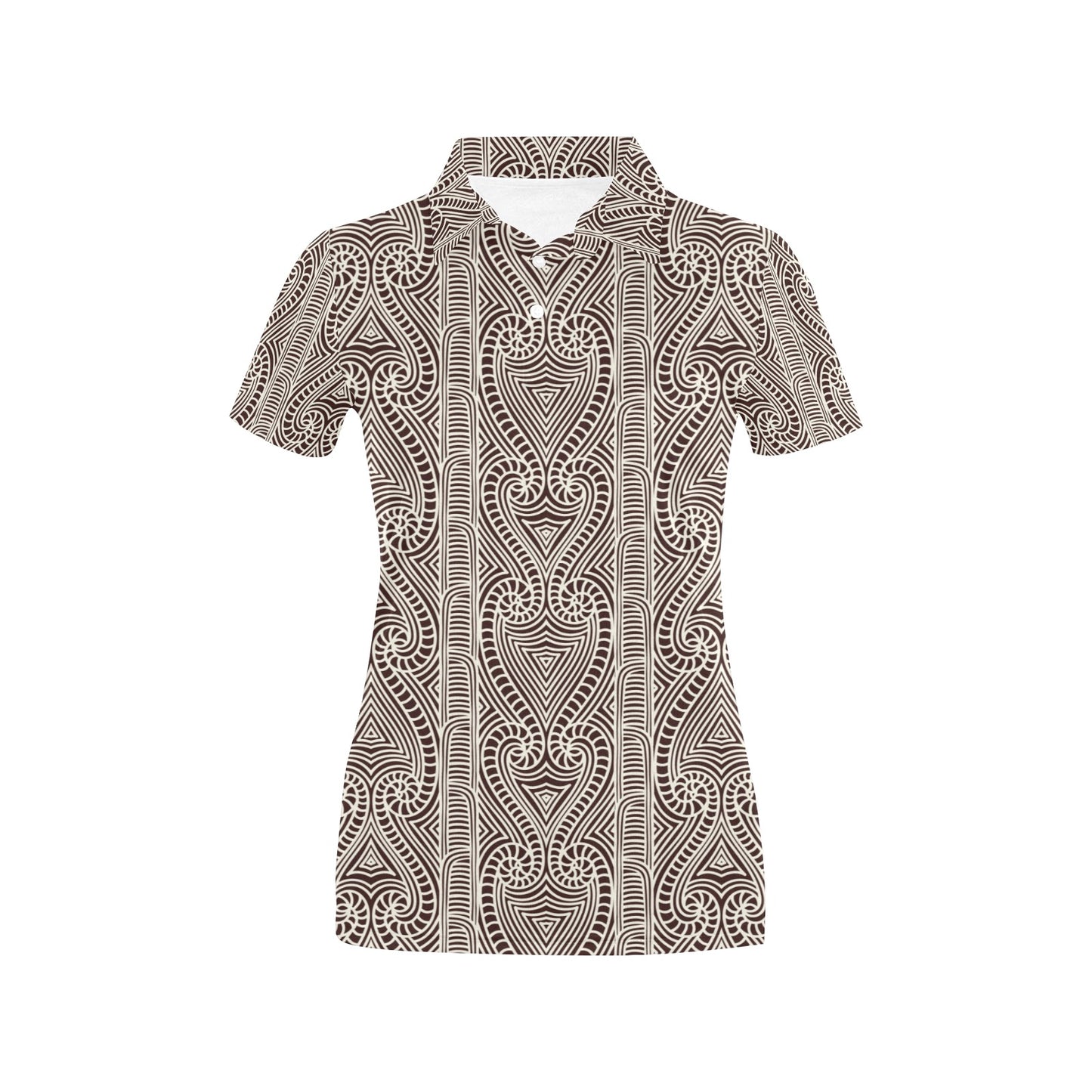 Maori Pattern Print Design 04 Women's Polo Shirt