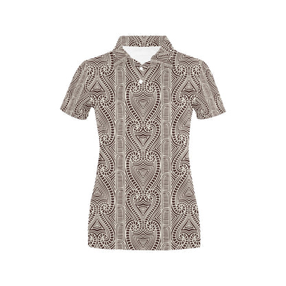 Maori Pattern Print Design 04 Women's Polo Shirt