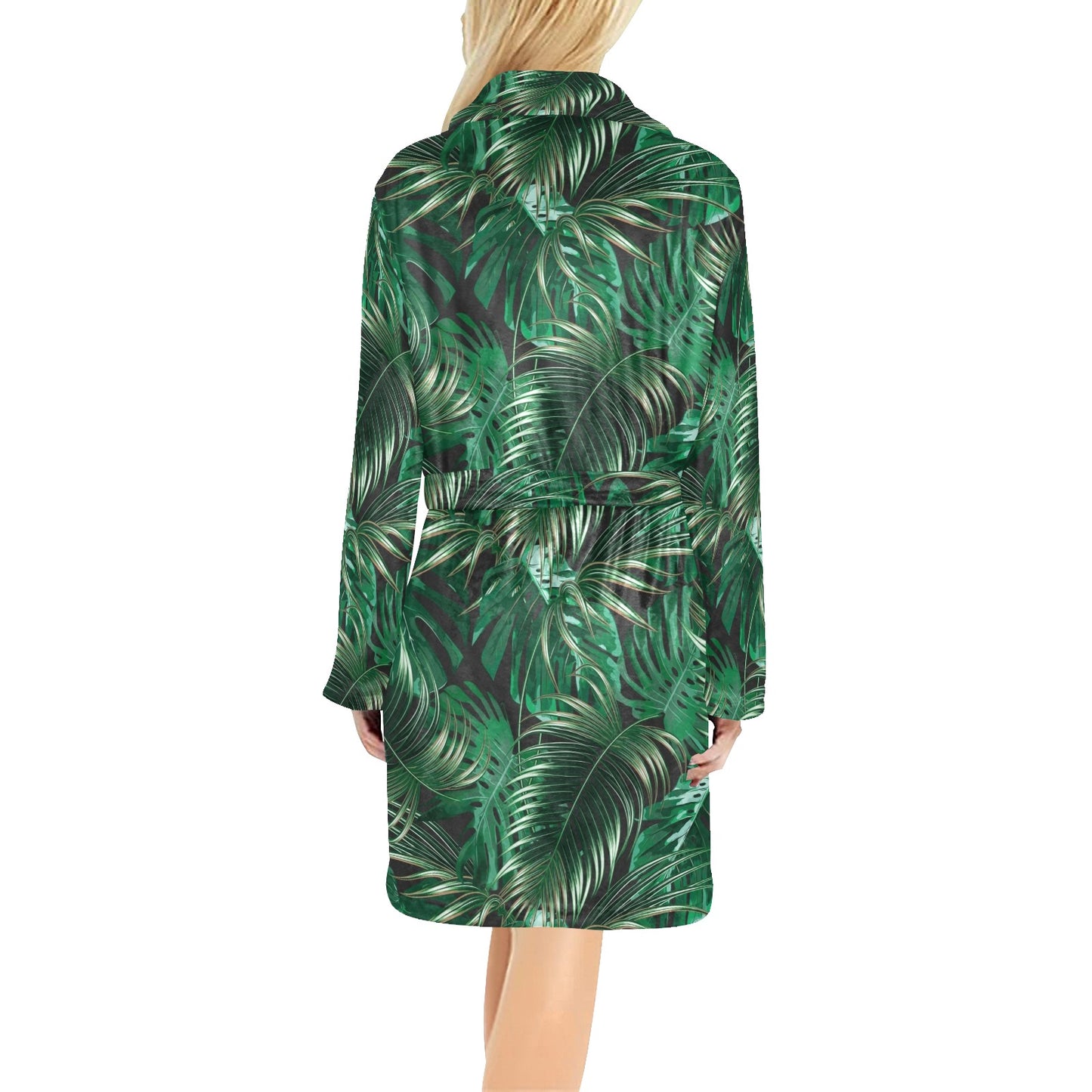 Tropical Flower Pattern Print Design TF012 Women's Fleece Robe