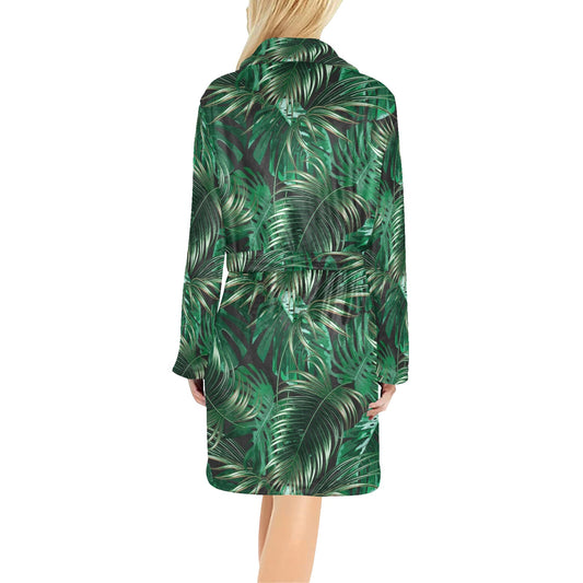 Tropical Flower Pattern Print Design TF012 Women's Fleece Robe