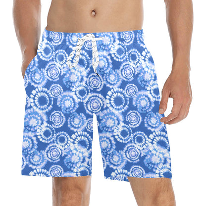 Tie Dye Blue Design Print Men's Swim Trunks Beach Shorts
