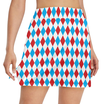 Harlequin Print Design LKS402 17" Golf & Pickleball Skort with Pockets