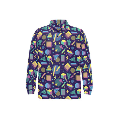 Geometric Print Design LKS401 Long Sleeve Polo Shirt For Men's