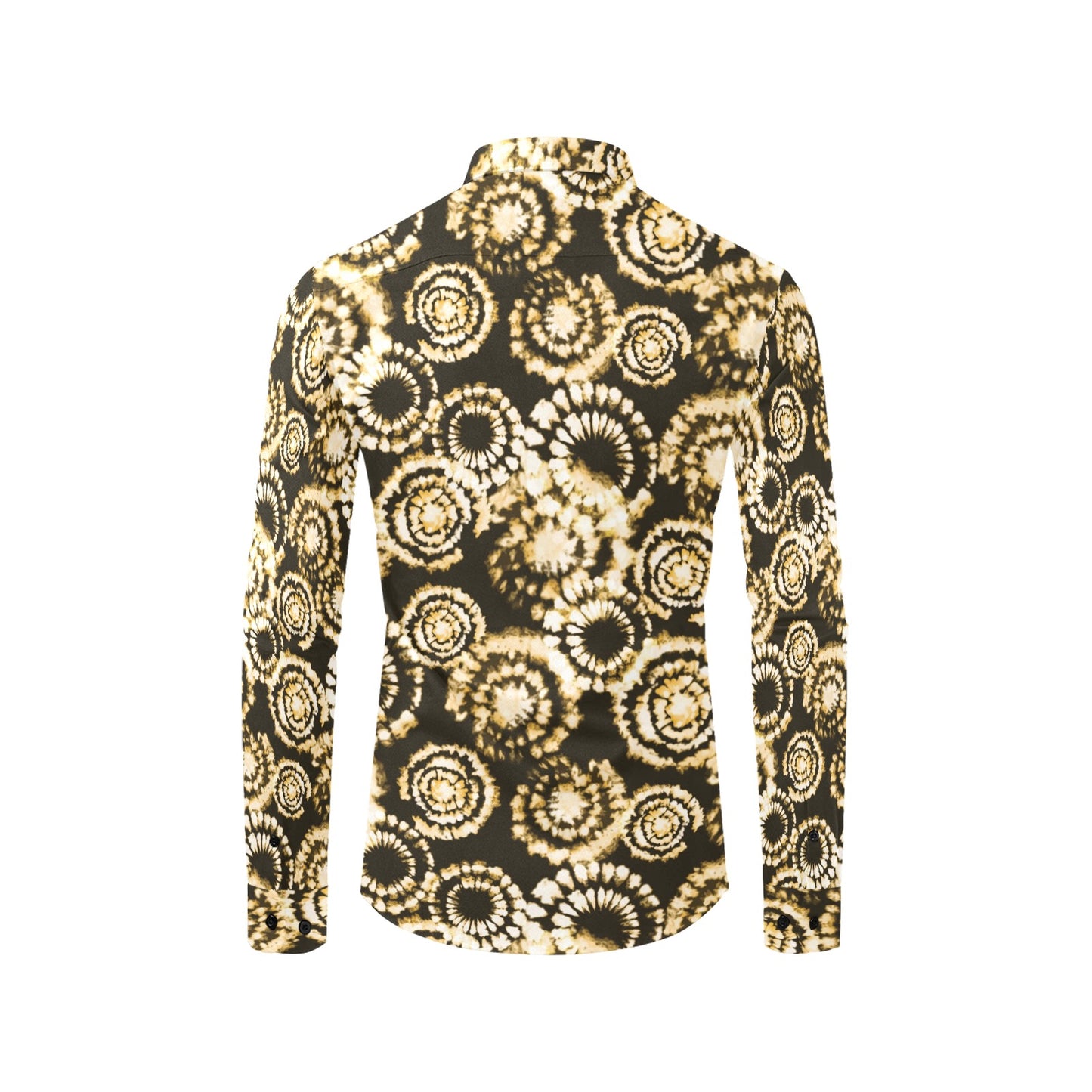 Tie Dye Print Design LKS307 Men's Long Sleeve Dress Shirt