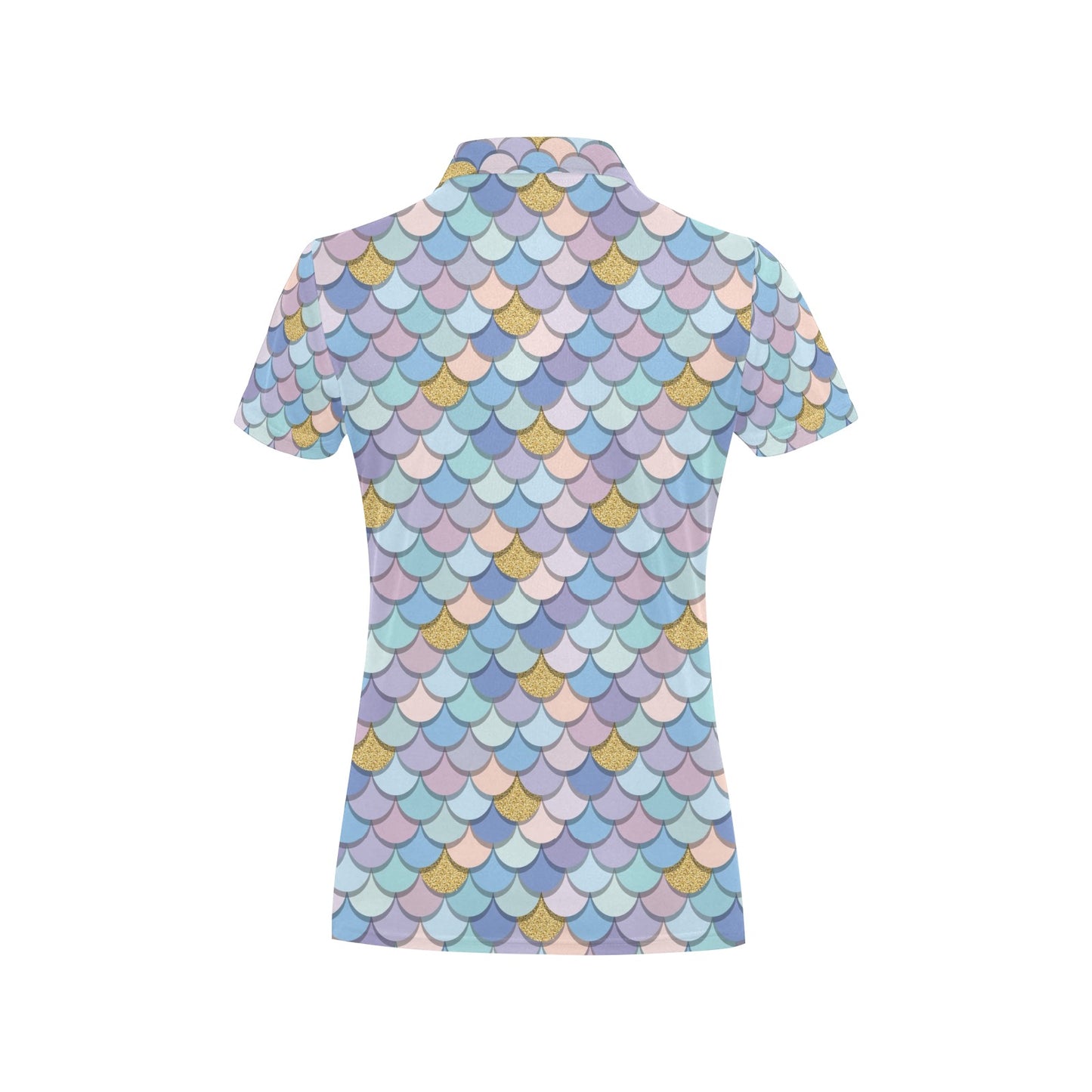 Mermaid Scales Pattern Print Design 05 Women's Polo Shirt