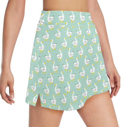 Goose Print Design LKS404 17" Golf & Pickleball Skort with Pockets