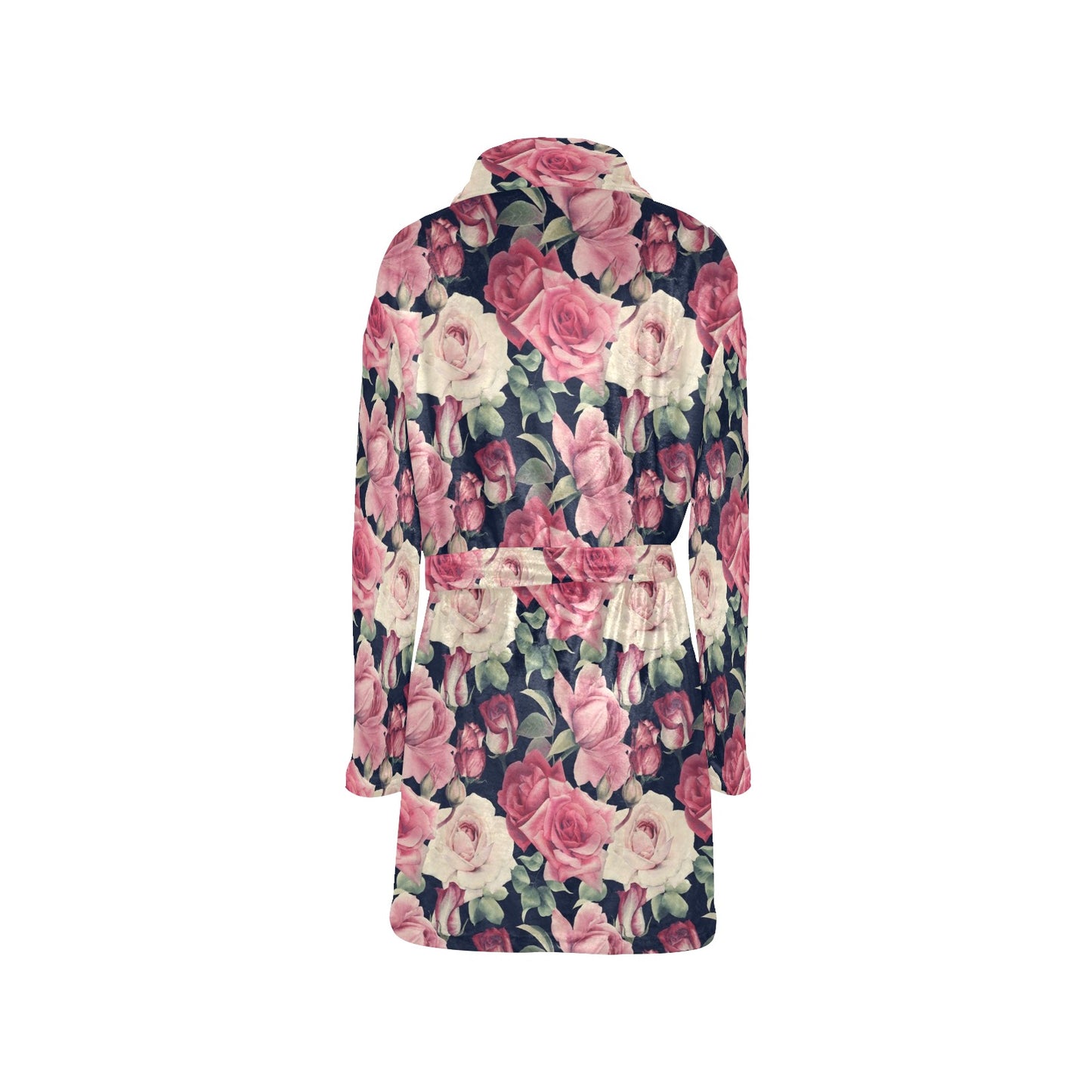 Rose Pattern Print Design RO05 Women's Fleece Robe