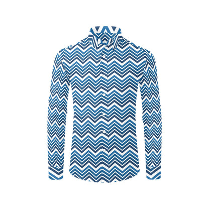 Chevron Print Design LKS403 Men's Long Sleeve Dress Shirt