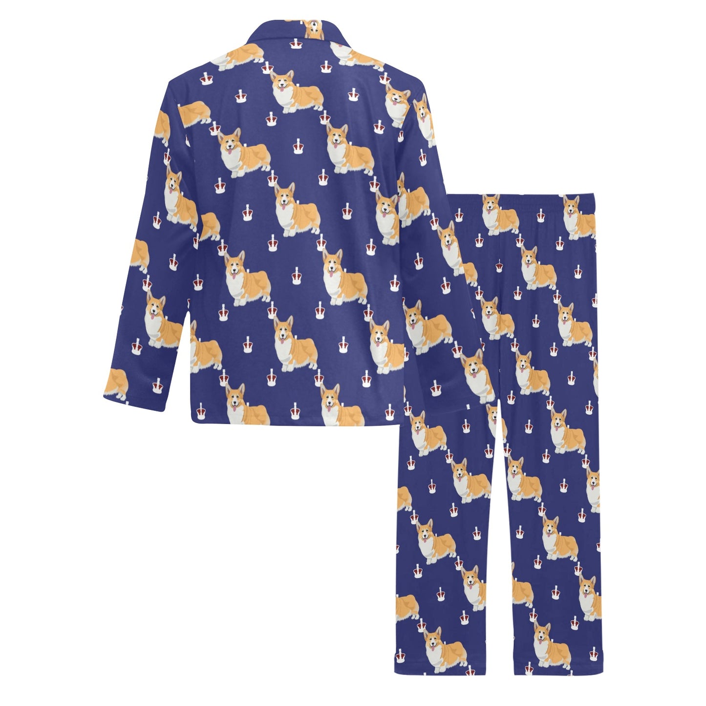 Pembroke Welsh Corgis Pattern Print Design A07 Men's Long Pajama Set