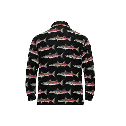 Barracuda Pattern Print Design 02 Long Sleeve Polo Shirt For Men's