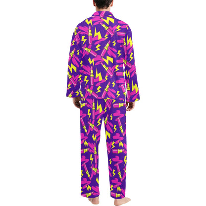 Lipstick Pattern Print Design LT04 Men's Long Pajama Set