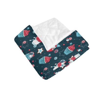 Cupcake Pattern Print Design 03 Premium Quilt
