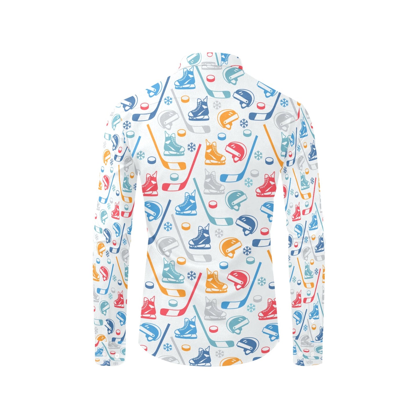 Hockey Equipment Print Design LKS301 Men's Long Sleeve Dress Shirt