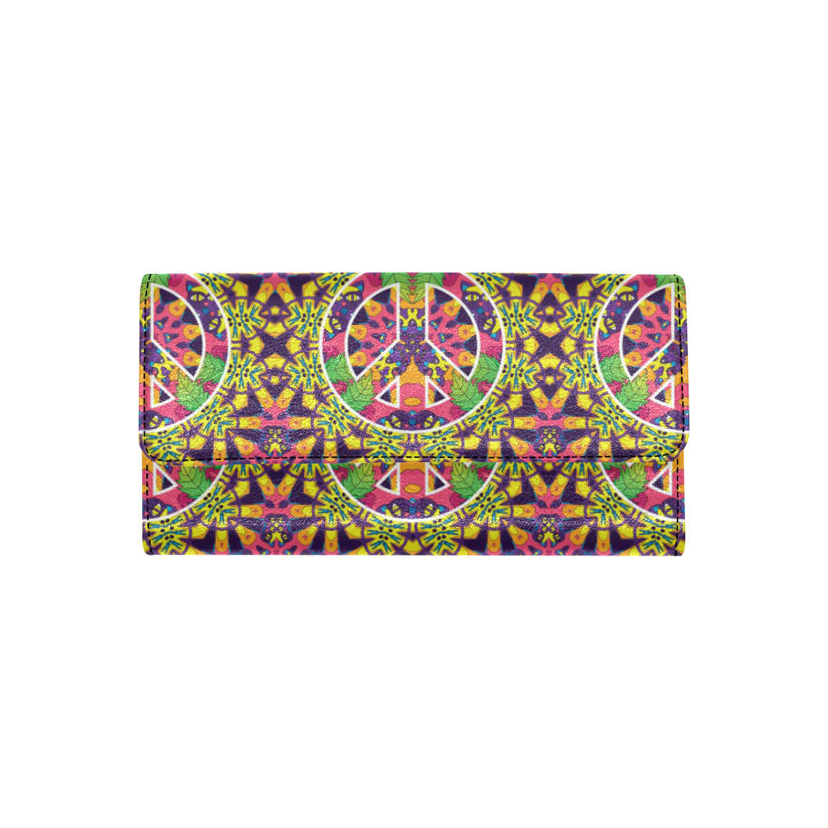 Peace Sign Pattern Print Design A04 Women's Trifold Wallet