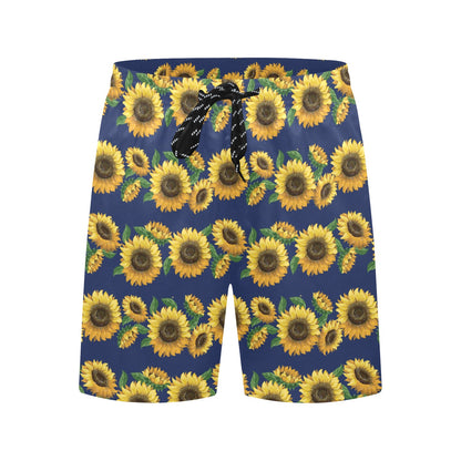 Sunflower Print Design LKS307 Men's Swim Trunks Beach Shorts