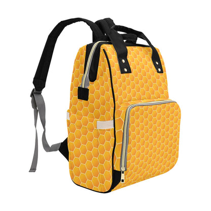 Honey Bee Honeycomb Print Design LKS3011 Diaper Bag Backpack