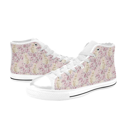 Rabbit Print Design LKS403 Men's High Top Canvas Shoes