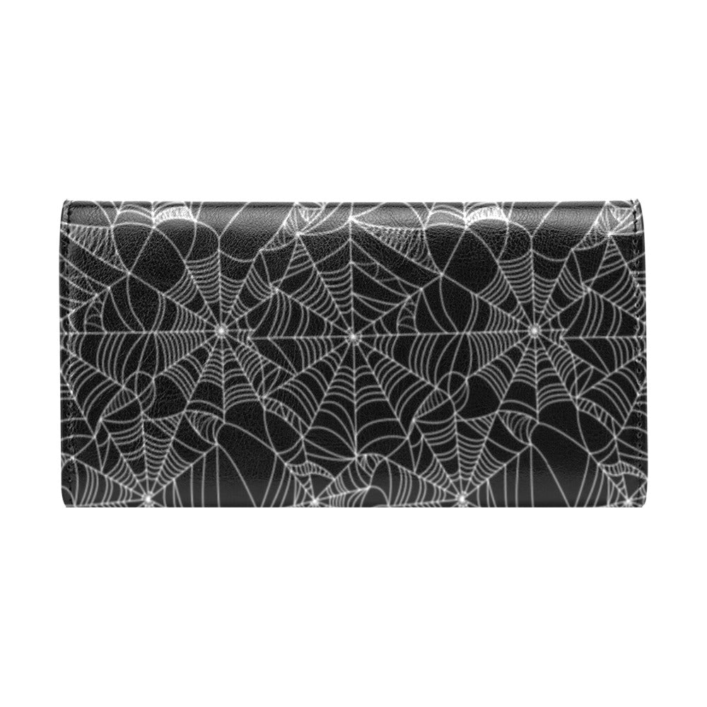 Spider Web Print Design LKS301 Women's Trifold Wallet